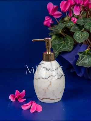 Miarik Design Afyon Şekerı Renk Mermer Oval Sıvı Sabunluk