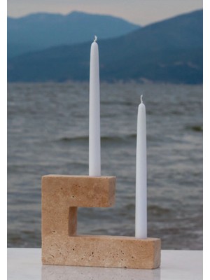 Miarik Design Traverten Mermer Şamdan Mumluk