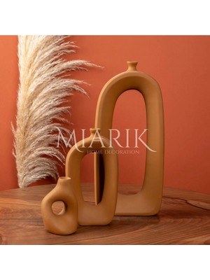 Miarik Design Dekoratif Seramik Iskandinav 3lu Vazo Set