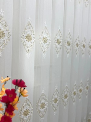 Nivemes Home Nivemeshome Belinda 711 Gold 1/3 Pileli Tül Perde Apm