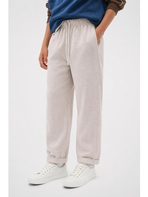 Cigit Dokuma Boyfriend Pantolon 2-10 Yaş Bej