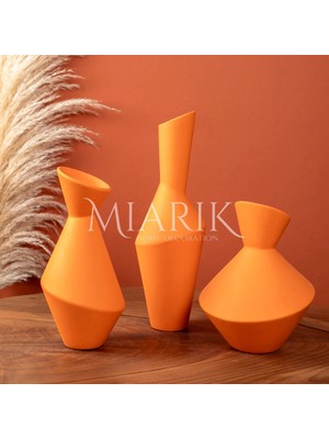 Miarik Design Dekoratif Seramik Iskandinav 3lu Vazo Set