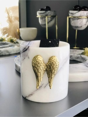 Miarik Design Melek Kanatlı Mermer Saksı