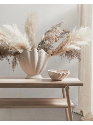 Miarik Design Dekoratif Midye Istiridye Seramik Vazo