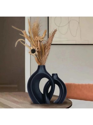 Miarik Design Dekoratif Seramik 2li Ic Ice Vazo Set