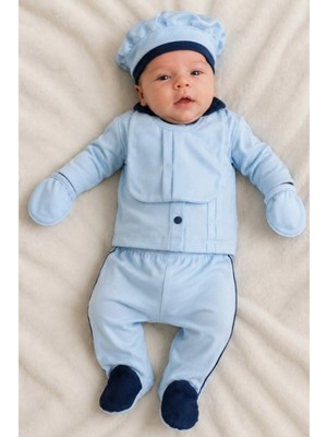 Minizeyn Tekstil Erkek Bebek 5 Parça Mavi Takım