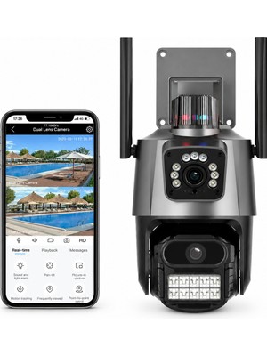 Qasul Ip Kamera 4mp Sabit 4mp Hareketli Sensör Siren Dış Ortam Speed Dome Akıllı Kamera  8x Zoom