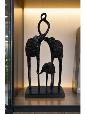 Otaera Aidiyet | Dekoratif Fil Ailesi Obje, Fil Ailesi Biblo, Fil Heykeli, Ev Dekorasyon Ürünü (35X17CM)
