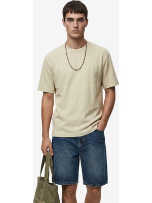 Koton Normal Bel Cepli Pamuklu Bermuda Straight Fit Jean Şort