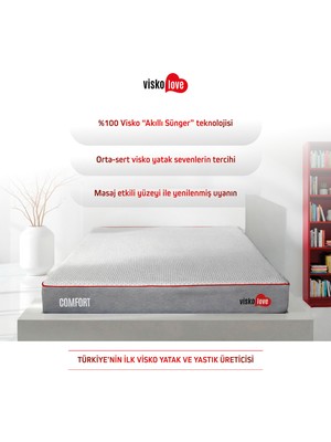 Visko Love Comfort Visco Akıllı Yatak Tek Kişilik Yatak 80 x 200 cm