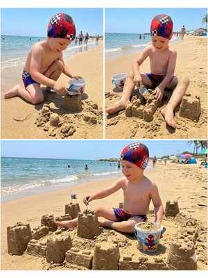 Cg Kids Örümcek Adam Erkek Çocuk Mayo Seti Bone Dahil 2 Parça