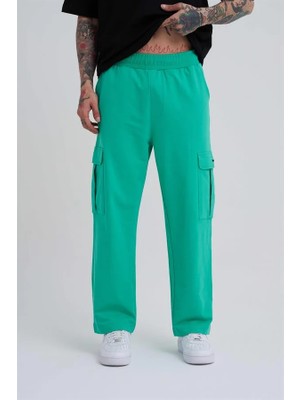 Machinist Clothing Erkek Kargo Cepli Relaxed Baggy Eşofman Altı Elektrik Yeşili