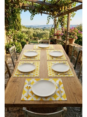 Rona Home Yemek Masası Tabak Altlığı 6'lı Set Leke Tutmaz Dikdörtgen Kumaş Supla Tabak Altlığı 35X45