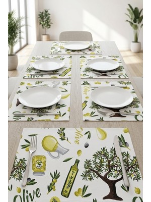Rona Home Su Geçirmez Amerikan Servis 6'lı Set Leke Tutmaz Silinebilir Masası Tabak Altlığı 35X45 cm