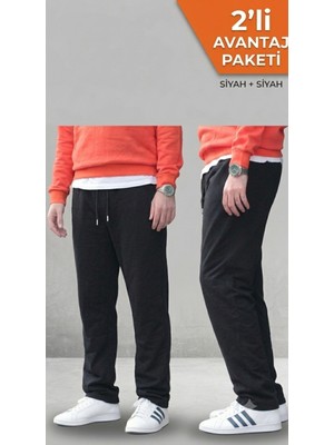 Osyday 2'li Erkek Baggy Eşofman Altı - Rahat Kesim Spor Pantolon Avantaj Paketi