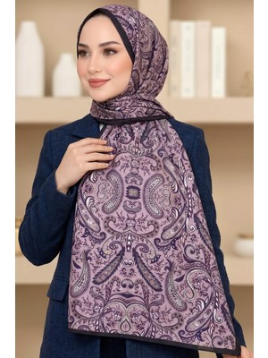 Hadiora Kadın Mor Lila Şal Desenli Soft Şal