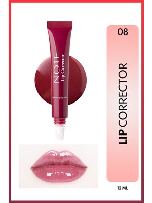 Note Cosmetics Note Lip Corrector 08 Mürdüm Renklendirici ve Nemlendirici Dudak Parlatıcısı