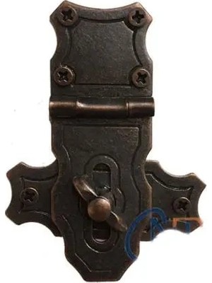 Dekoratif Anahtarlı Sandık Askısı - 40X55MM, Oksit, 1 Adet