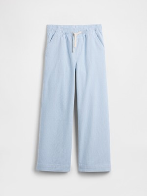 Gap Kız Çocuk Açık Mavi Kids Stripe Pull-On Wide-Leg Pantolon
