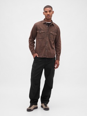 Gap Erkek Siyah Baggy Kargo Pantolon