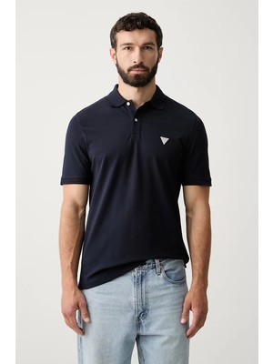 Guess Kısa Kollu Basic Polo Erkek Lacivert Polo T-Shirt M6YP60K4388-G7V2