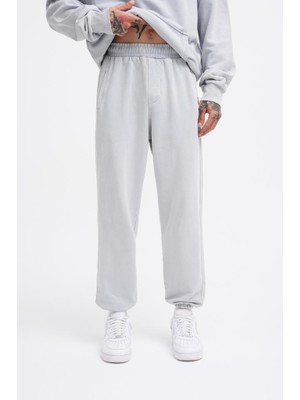 Machinist Clothing Erkek Yıkamalı Basic Jogger Eşofman Altı Gri