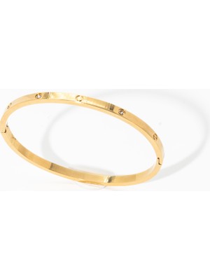 Biem Accessory Biem Ince Düz Model Çelik Kelepçe Bileklik