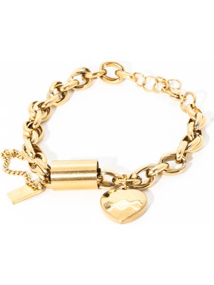 Biem Accessory Biem Kalp Charm Lı Çelik Bileklik