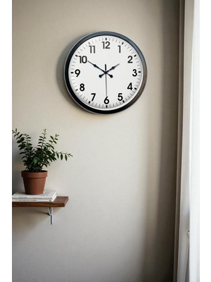 Calais 40 cm Siyah Metal Standart Duvar Saati