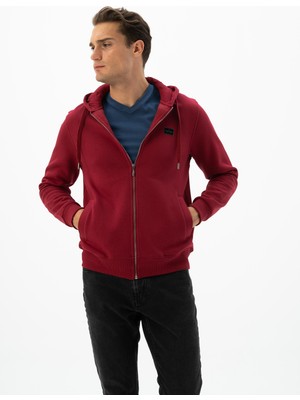 Ar-ma Erkek Tam Fermuar Sweatshirt Basic Baskisiz Kapşonlu Fleto Cepli Regular Fit Şardonlu Üç İplik K24324935801