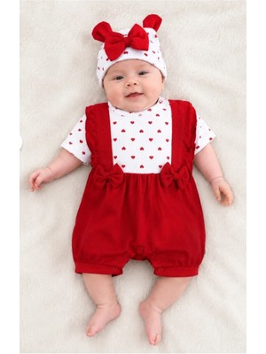 By Murat Baby By Murat Bebe Kalp Fiyonklu Kız Bebek Askılı Tulum