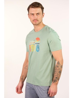 Ar-ma Erkek Bisiklet Yaka Tişört Yazi Baskili Regular Fit Penye Süprem Y22344400501