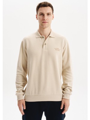Ar-ma Erkek Polo Yaka Sweatshirt Basic Baskisiz Cepsiz Regular Fit Karbon Firçali Selanik K30564699102