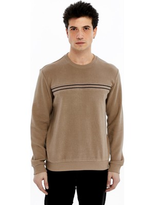 Ar-ma Erkek Bisiklet Yaka Sweatshirt Basic Baskisiz Cepsiz Regular Fit Karbon Firçali Selanik K30124697702