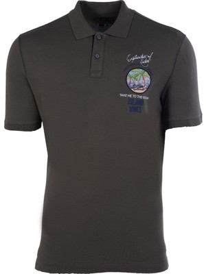 Ar-ma Erkek Polo Yaka Tişört Yazi Baskili Regular Fit Tek Toplama Licrali Pike Y21374275101