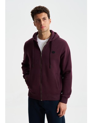 Ar-ma Erkek Tam Fermuar Sweatshirt Basic Baskisiz Kapşonlu Fleto Cepli Regular Fit Şardonlu Üç İplik K26324649801