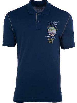 Ar-ma Erkek Polo Yaka Tişört Yazi Baskili Regular Fit Tek Toplama Licrali Pike Y21374275101