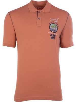 Ar-ma Erkek Polo Yaka Tişört Yazi Baskili Regular Fit Tek Toplama Licrali Pike Y21374275101