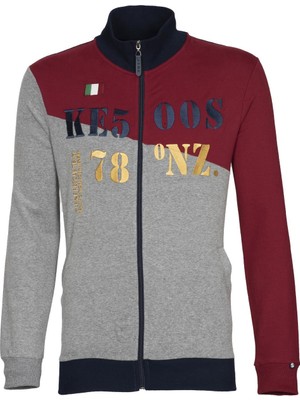 Ar-ma Erkek Tam Fermuar Sweatshirt Yazi Baskili Fleto Cepli Dik Yaka Regular Fit Karbon Firçali Licrali 2 İplik K21324992301