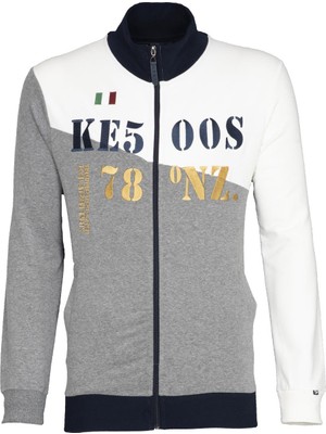 Ar-ma Erkek Tam Fermuar Sweatshirt Yazi Baskili Fleto Cepli Dik Yaka Regular Fit Karbon Firçali Licrali 2 İplik K21324992301