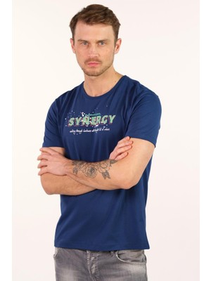 Ar-ma Erkek Bisiklet Yaka Tişört Yazi Baskili Regular Fit Penye Süprem Y22344401401