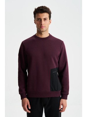 Ar-ma Erkek Bisiklet Yaka Sweatshirt Basic Baskisiz Yandan Fermuar Cepli Regular Fit Şardonlu Üç İplik K28124602101