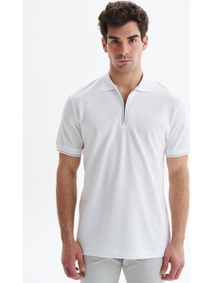 Ar-ma Erkek Polo Yaka Tişört Baskisiz Basic Yaka Fermuarli Regular Fit Çift Toplama Penye Pike Y29374354002