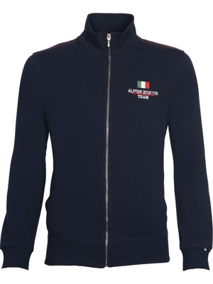 Ar-ma Erkek Tam Fermuar Sweatshirt Yazi Baskili Fleto Cepli Dik Yaka Regular Fit Diagonal Üç İplik K21324922701