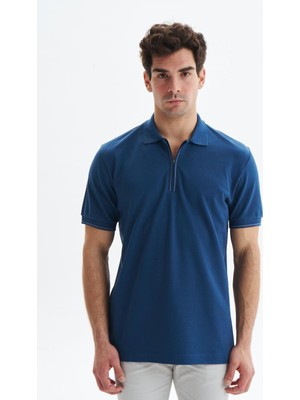 Ar-ma Erkek Polo Yaka Tişört Baskisiz Basic Yaka Fermuarli Regular Fit Çift Toplama Penye Pike Y29374354002