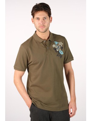 Ar-ma Erkek Polo Yaka Tişört Resim Baskili Regular Fit Çift Toplama Penye Pike Y22374350301