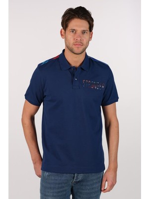 Ar-ma Erkek Polo Yaka Tişört Yazi Baskili Regular Fit Tek Toplama Licrali Pike Y22374301201