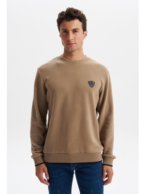 Ar-ma Erkek Bisiklet Yaka Sweatshirt Basic Baskisiz Cepsiz Regular Fit Karbon Firçali Selanik K30124698802