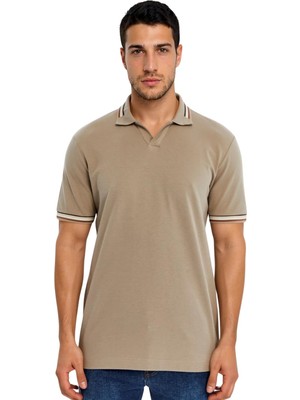 Ar-ma Erkek Polo Yaka Tişört Baskisiz Basic Regular Fit Çift Toplama Penye Pike Y31374356902
