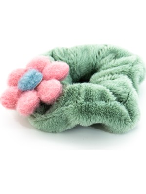 Biem Accessory Biem Papatya Peluş Simit Toka Yeşil